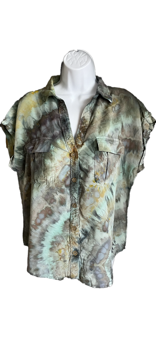 Tencel Safari Blouse - Succulent - Size L